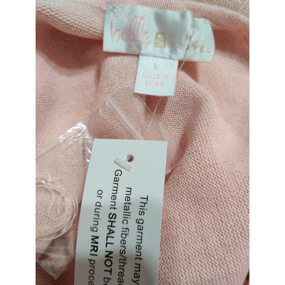 Belle by Kim Gravel Pink Metallic Knit Tank Top L Sleeveless Shimmer Stretch QVC - Picture 6 of 12